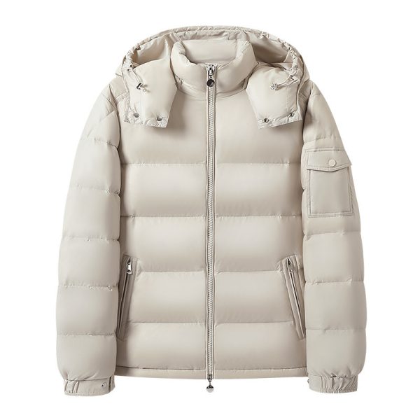 ⁦Warm Men's And Women's Glossy Hooded Jacket⁩ - الصورة ⁦2⁩