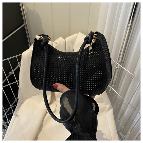 ⁦Diamond-embedded Western Style Underarm Bag Fashion Fashion Casual Shoulder Bag⁩ - الصورة ⁦7⁩