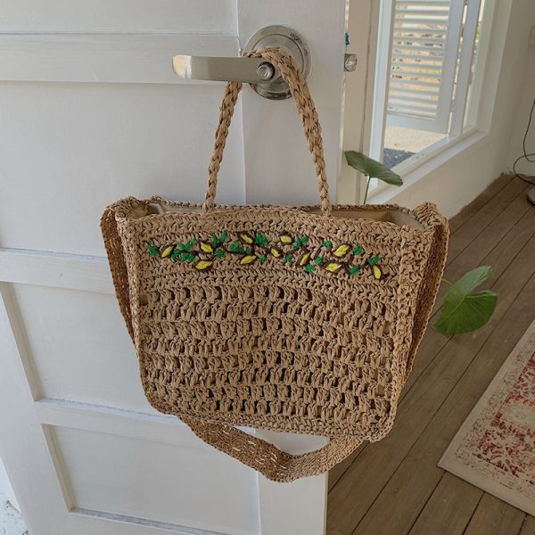 ⁦Women's Fashion Embroidered Hollow Woven Bag⁩ - الصورة ⁦2⁩