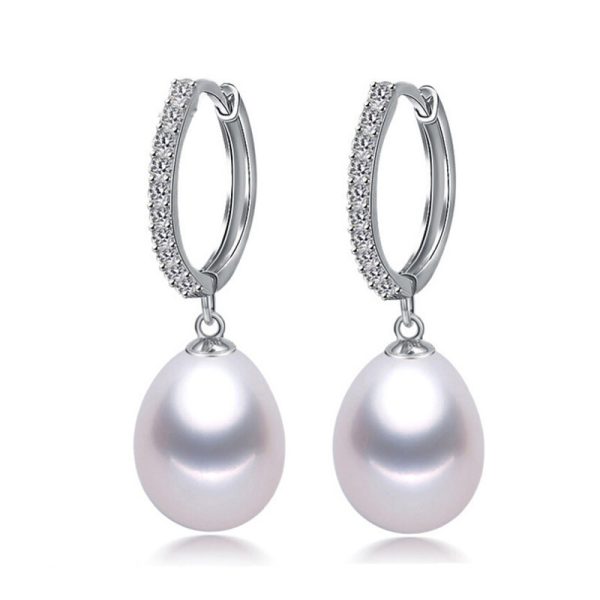 ⁦Water Pearl Earrings Ear Ring Finished Parts Female Half Silver Accessories⁩ - الصورة ⁦6⁩