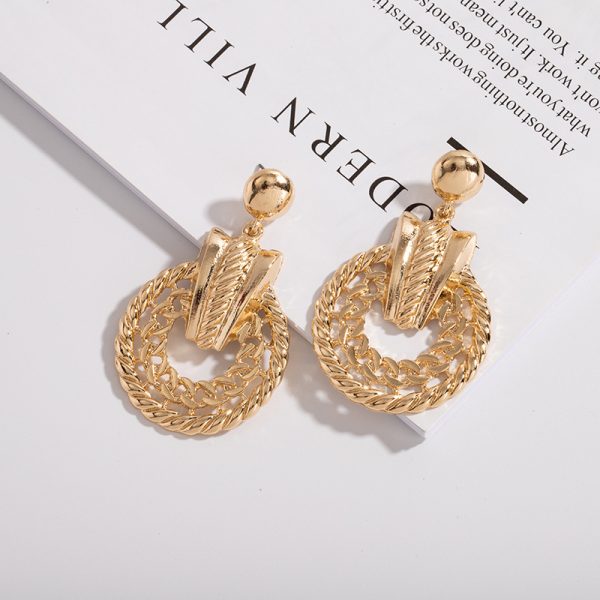 ⁦Trending Creative European And American Earrings Geometry⁩ - الصورة ⁦3⁩