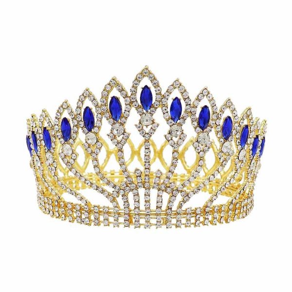 ⁦Baroque Rhinestone High-end Crown Headdress Wedding Dress Accessories⁩ - الصورة ⁦6⁩