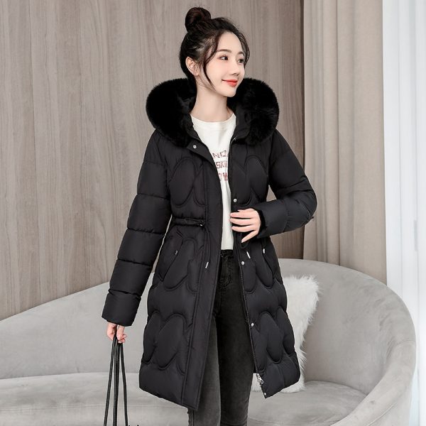 ⁦Women's Waist Slimming Fur Collar Cotton Coat⁩ - الصورة ⁦10⁩