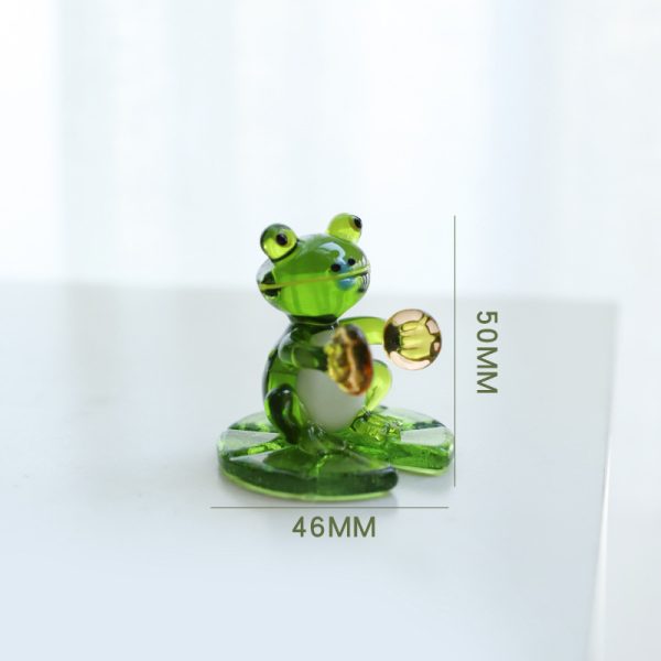 ⁦Home Decor Glass Frog Ornament Shape⁩ - الصورة ⁦4⁩