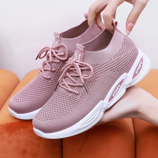⁦Women's Breathable Running Shoes Fly Weave Leisure Sports⁩ - الصورة ⁦5⁩