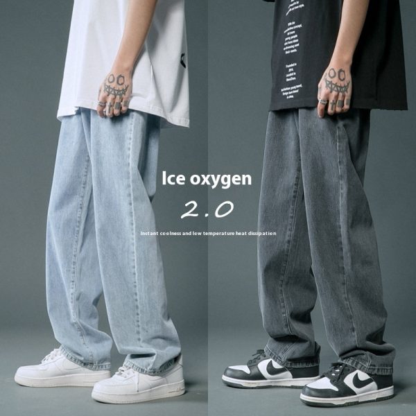 ⁦Loose Straight Summer Thin Jeans For Men⁩ - الصورة ⁦3⁩