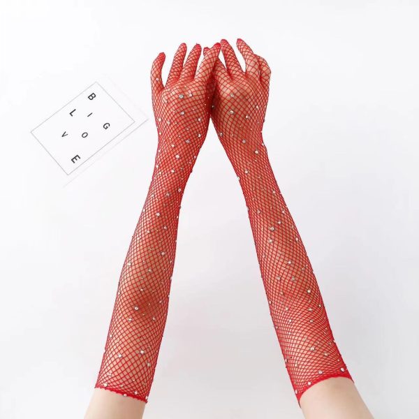 ⁦Stockings Mesh Long Gloves Wedding Accessories⁩ - الصورة ⁦8⁩