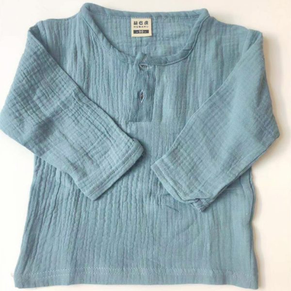 ⁦Boys' Short-sleeved Cotton And Linen T-shirts For Children's Tops⁩ - الصورة ⁦3⁩