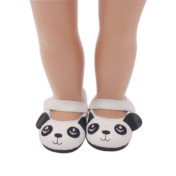 ⁦18-inch American Girl Children's Shoes Panda Flat Shoes Toy Accessories Doll Clothes Hot Sale Doll Accessories⁩ - الصورة ⁦6⁩