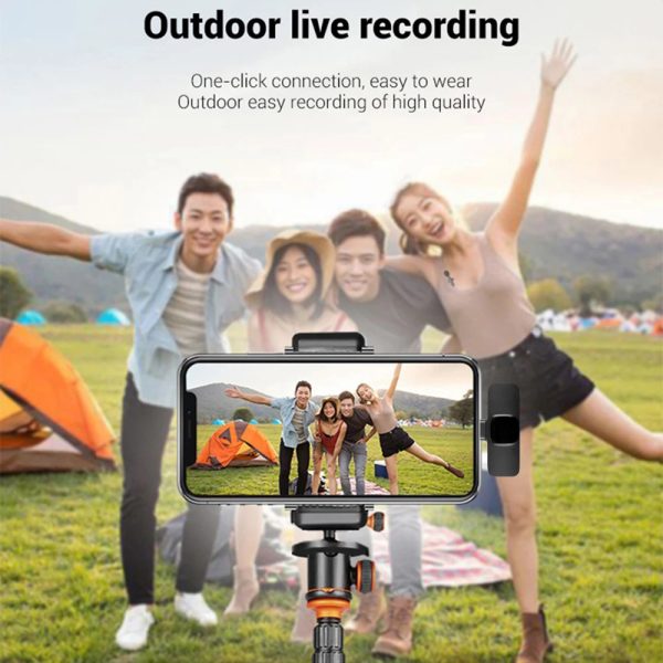 ⁦Wireless Lavalier Microphone Portable Audio Video Recording Mini Mic For I Phone Android Long Battery Life Live Broadcast Gaming⁩ - الصورة ⁦6⁩
