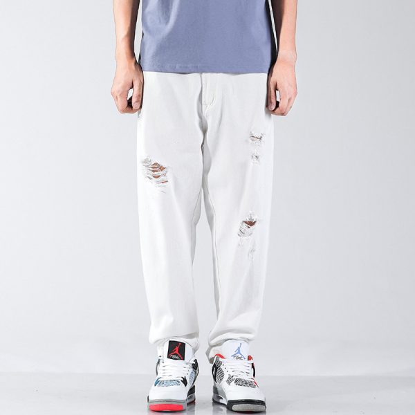 ⁦Summer Fashion Ripped Cool Jeans Men⁩ - الصورة ⁦2⁩