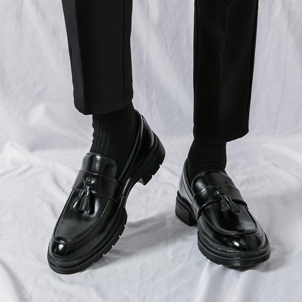 ⁦Brogue Business Casual Leather Shoes Men's Comfortable Breathable Tassel Slip-on Slip On Loafers Men⁩ - الصورة ⁦6⁩