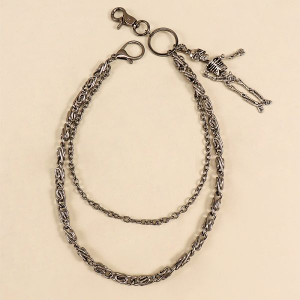 ⁦Hot Sellers For Both Men And Women Are Skeleton Skull Lockets Metal Guns Black Chain Pants Jeans Overalls Hip-hop Hipster Accessories Waist Ornaments⁩ - الصورة ⁦6⁩