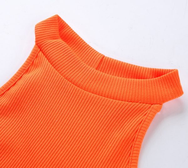 ⁦Women Halter Bodysuits Neon Elastic Tank Jumpsuit Fashion⁩ - الصورة ⁦5⁩