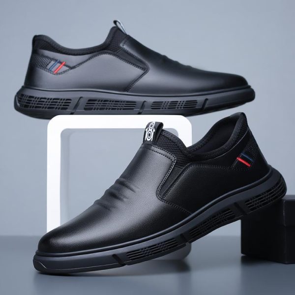 ⁦Men Shoes Black White Flats Walking Shoes⁩ - الصورة ⁦8⁩
