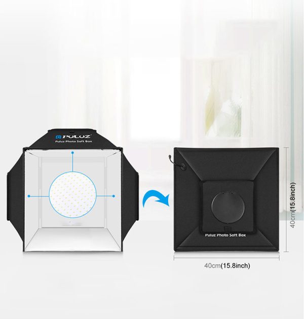 ⁦40cm Small Studio LED Folding Product Photo Light Box Simple Shooting Light⁩ - الصورة ⁦2⁩