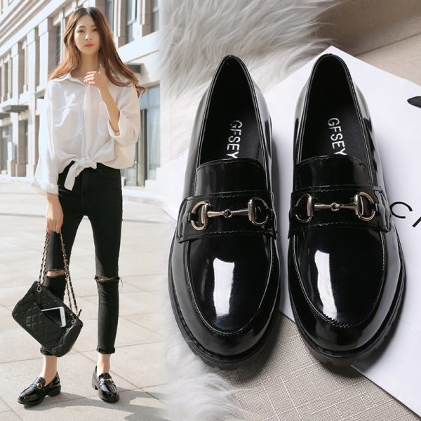 ⁦British leather platform casual shoes⁩ - الصورة ⁦4⁩