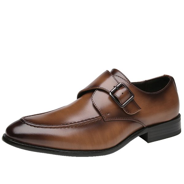 ⁦British Style Buckle Business Leather Shoes Men⁩ - الصورة ⁦5⁩