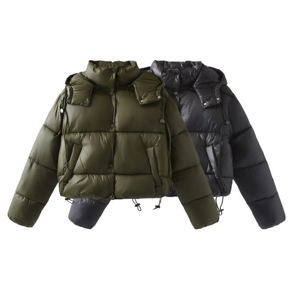 ⁦Women's European And American Hooded Short Down Coat⁩ - الصورة ⁦2⁩