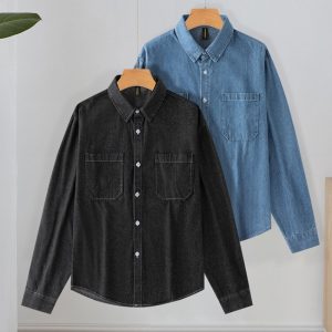 Women's Long Sleeve Denim Shirt All-matching Shirt