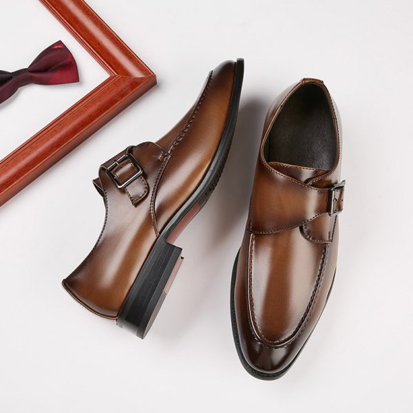 ⁦British Style Buckle Business Leather Shoes Men⁩ - الصورة ⁦2⁩