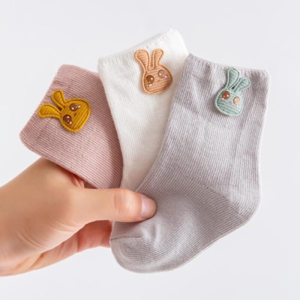 ⁦Cartoon Patch Children's Socks 3 Pairs Accessories⁩ - الصورة ⁦4⁩