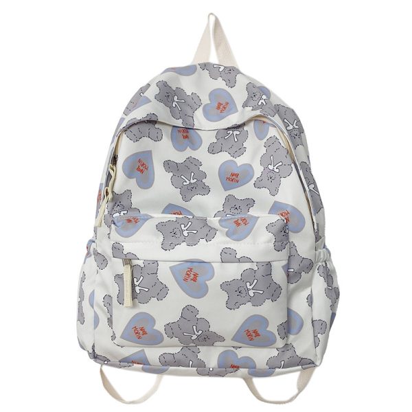 ⁦Women's Cute Fashion Bear Printed Schoolbag⁩ - الصورة ⁦5⁩
