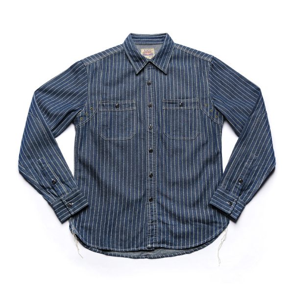 ⁦Striped Long Sleeve Tooling Shirt Vintage Men⁩ - الصورة ⁦5⁩