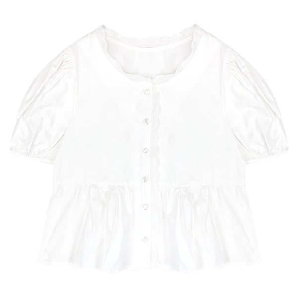 ⁦Puff Sleeve Shirt Summer Women's Clothing⁩ - الصورة ⁦5⁩