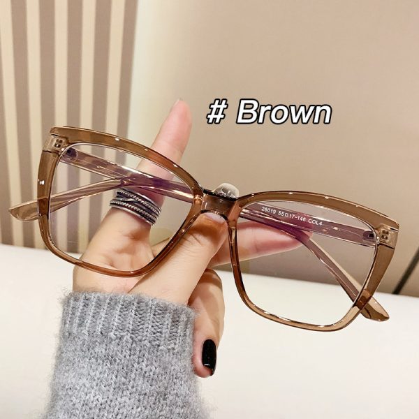 ⁦Anti-blue Light European And American Square Plain Glasses Vintage Bag Flower Simple⁩ - الصورة ⁦3⁩