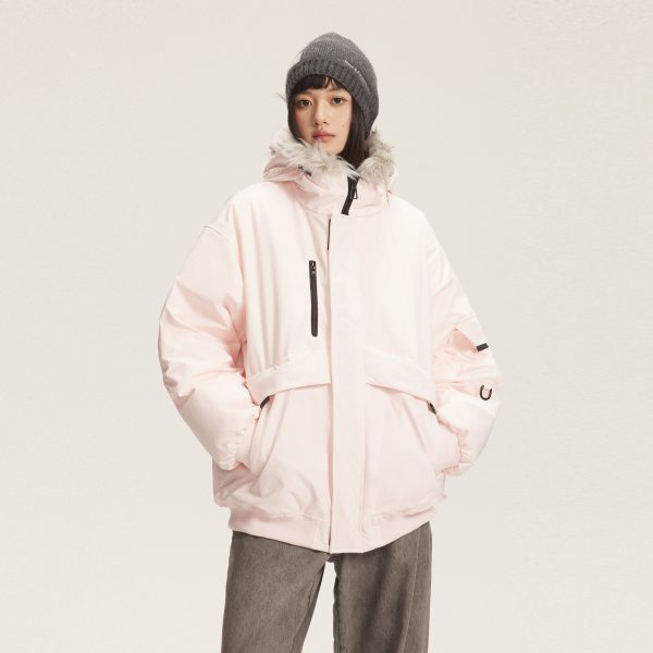 ⁦American Retro Fur Collar Hood Parker Down Jacket⁩ - الصورة ⁦4⁩