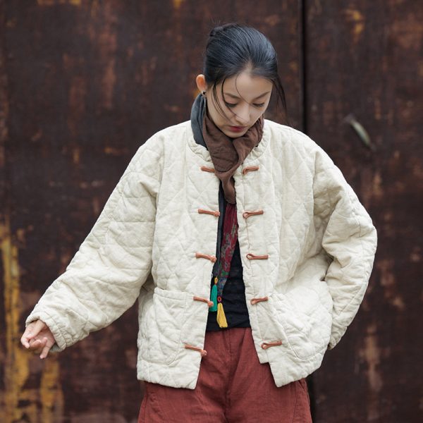 ⁦Artistic Personality Wandering Style Women's Cotton Padded Clothing⁩ - الصورة ⁦3⁩