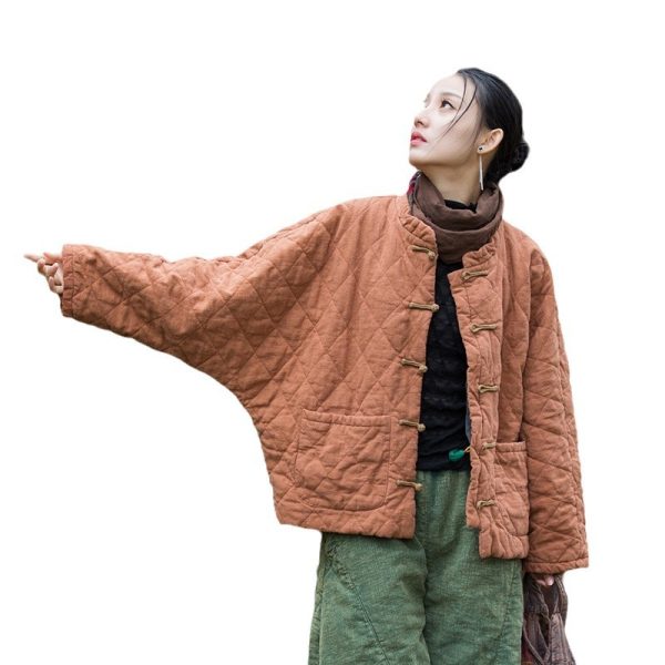 ⁦Artistic Personality Wandering Style Women's Cotton Padded Clothing⁩ - الصورة ⁦5⁩