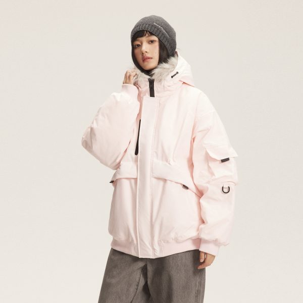 ⁦American Retro Fur Collar Hood Parker Down Jacket⁩ - الصورة ⁦3⁩