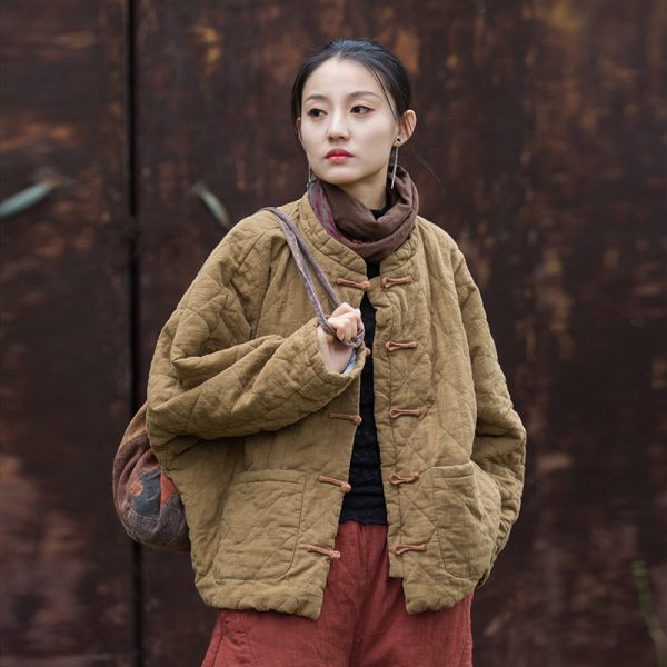 ⁦Artistic Personality Wandering Style Women's Cotton Padded Clothing⁩ - الصورة ⁦4⁩
