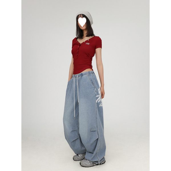 ⁦All-match American Retro Jeans For Women⁩ - الصورة ⁦3⁩