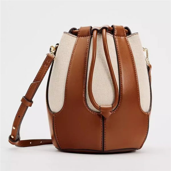 ⁦Women's Fashion Canvas Crossbody Bucket Bag⁩ - الصورة ⁦2⁩