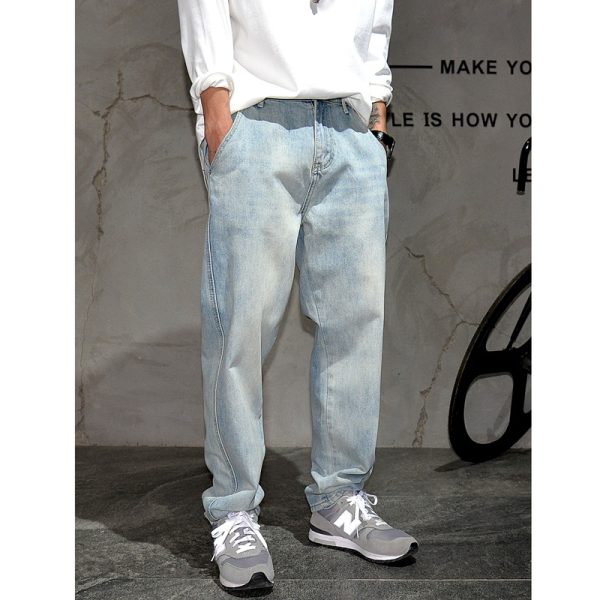 ⁦Fashionable All-match Light Blue Jeans For Men⁩ - الصورة ⁦4⁩