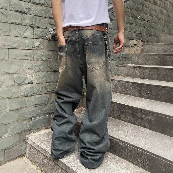 ⁦Fashion Personality Vintage Jeans For Men⁩ - الصورة ⁦5⁩