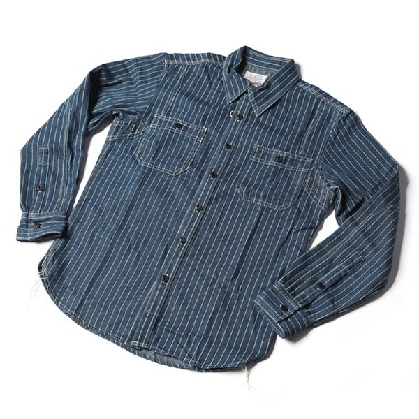 ⁦Striped Long Sleeve Tooling Shirt Vintage Men⁩ - الصورة ⁦4⁩