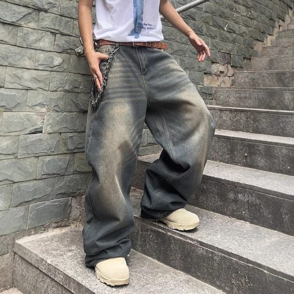 ⁦Fashion Personality Vintage Jeans For Men⁩ - الصورة ⁦3⁩