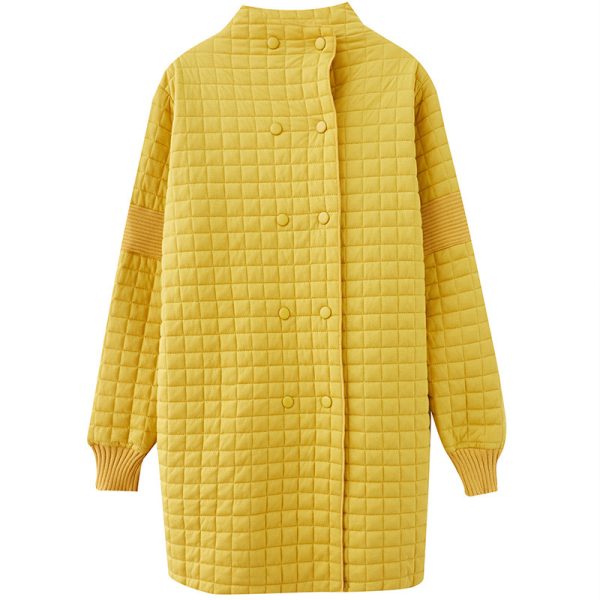 ⁦Artistic Style Loose Mid-length Double Breasted Thermal Cotton-padded Clothes⁩ - الصورة ⁦5⁩