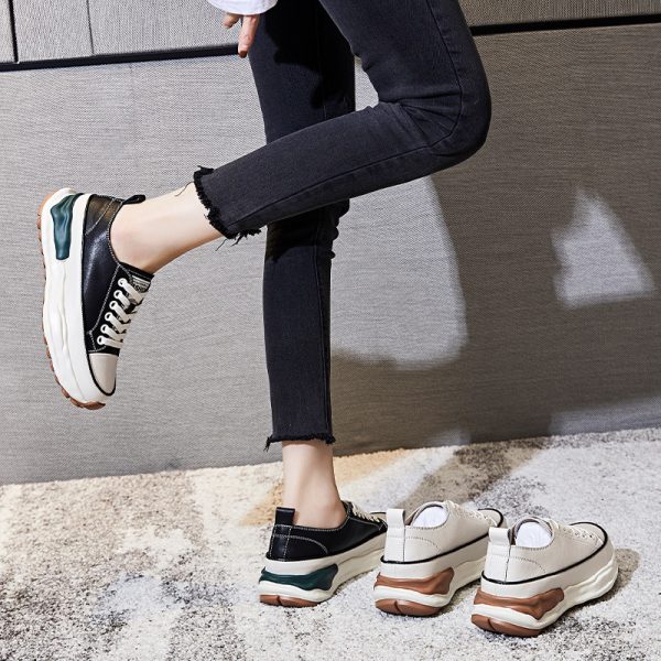 ⁦Women's New Flat Platform All Match Leather Shoes⁩ - الصورة ⁦4⁩
