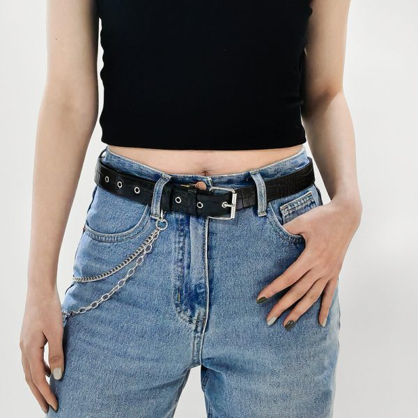 ⁦Cool Hip Hop Hipster Pants Chain Belt Men And Women With Jeans Hip-hop Accessories⁩ - الصورة ⁦2⁩