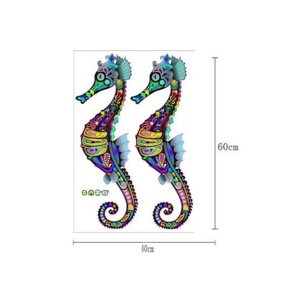 ⁦Home Decor Painted Mural Seahorse Wall Sticker⁩ - الصورة ⁦3⁩