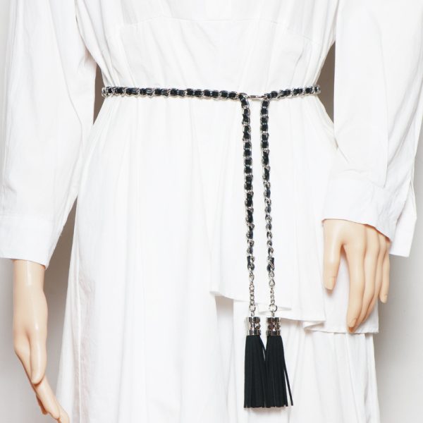 ⁦Fringed Waist Rope Tie Women With Skirt Accessories⁩ - الصورة ⁦3⁩