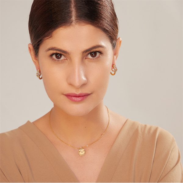 ⁦S925 Special-interest Design Simple Hemp Rope Double C Asymmetric Trending Earrings Ear Clip⁩ - الصورة ⁦5⁩