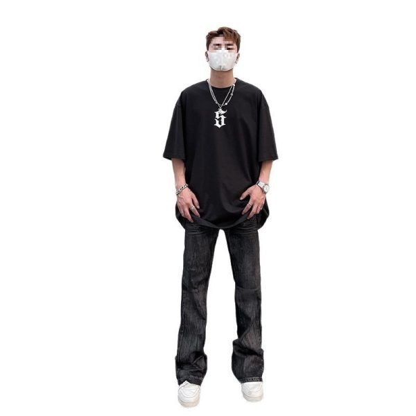 ⁦American High Street Batik Coated Second-hand Black Color Jeans Men⁩ - الصورة ⁦5⁩