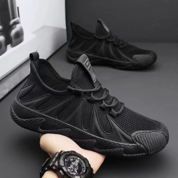 ⁦Breathable Mesh Sports Shoes Casual Lace-up Sneakers Men Non-slip Shoes⁩ - الصورة ⁦4⁩