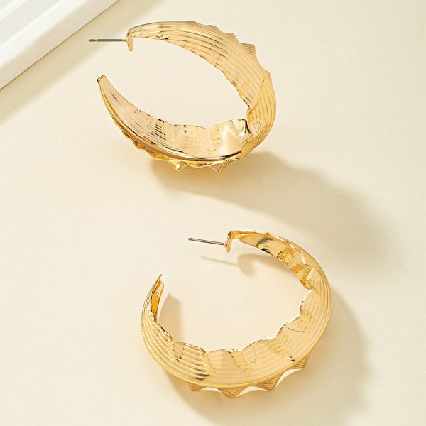⁦Simple Fashion Metal Geometry Trending Earrings⁩ - الصورة ⁦2⁩